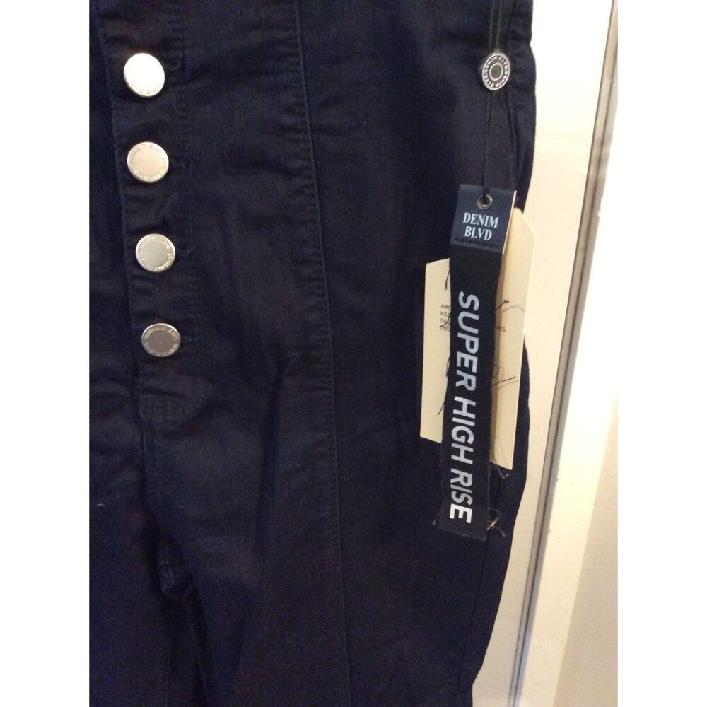 New NWT Denim Blvd High Waist Button Fly Skinny Frayed Hem jeans Size 9 - Picture 5 of 9